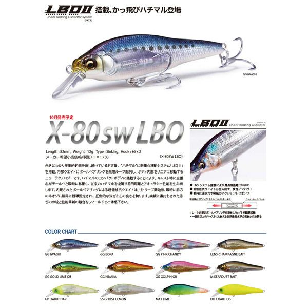 X-80SW LBO GG イワシ | Megabass - メガバス オンラインショップ